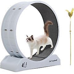 Coziwow 29-in Exercise Running Wheel Cat Treadmill, White Gray
