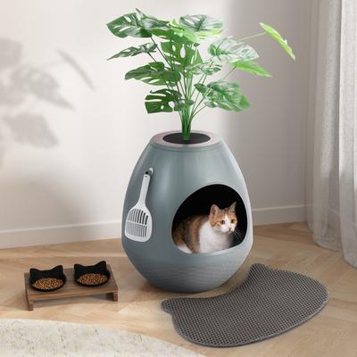 Show full view: Coziwow Smart Odor Removal System & Trap Mat Cat Litter Box, Grey slide 5 of 10