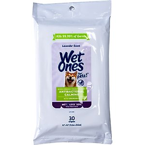 Wet Ones Antibacterial Calming Lavender Dog Wipes, 30 count