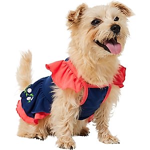 Frisco Embroidered Floral Dog & Cat Dress, Small