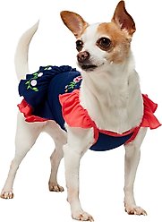 Frisco Embroidered Floral Dog & Cat Dress, X-Small