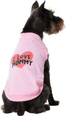 Show full view: Frisco I Love Mommy Dog & Cat T-Shirt, Pink, Small slide 2 of 9