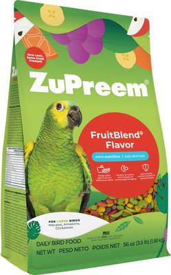 Show full view: ZuPreem FruitBlend Flavor with Natural Flavors Daily Large Bird Food, 3.5-lb bag slide 3 of 10