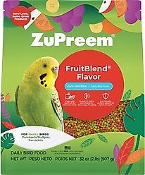 ZuPreem FruitBlend Flavor with Natural Fruit Flavors Daily Small Bird Food, 2-lb bag