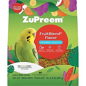 ZuPreem FruitBlend Flavor with Natural Fruit Flavors Daily Small Bird Food, 2-lb bag