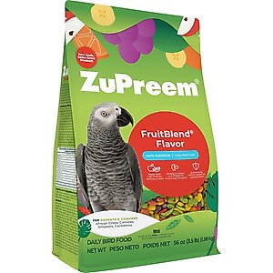 ZuPreem FruitBlend Flavor with Natural Flavors Daily Parrot & Conure Bird Food, 3.5-lb bag