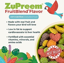 ZuPreem FruitBlend Flavor with Natural Flavors Daily Parrot & Conure Bird Food, 10-lb bag slide 2 of 9
