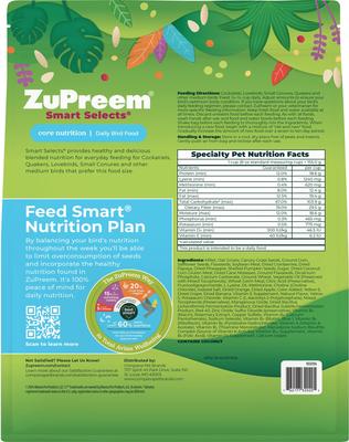 Show full view: ZuPreem Smart Selects Medium Sized Bird Food, 2.5-lb bag slide 2 of 11