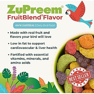 ZuPreem FruitBlend Flavor with Natural Flavors Daily Large Bird Food, 3.5-lb bag