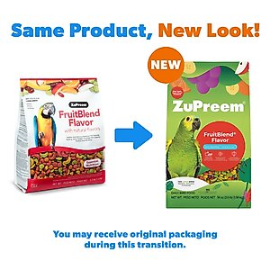 ZuPreem FruitBlend Flavor with Natural Flavors Daily Large Bird Food, 3.5-lb bag