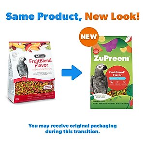 ZuPreem FruitBlend Flavor with Natural Flavors Daily Parrot & Conure Bird Food, 3.5-lb bag