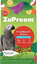 ZuPreem FruitBlend Flavor with Natural Flavors Daily Parrot & Conure Bird Food, 3.5-lb bag