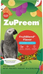 ZuPreem FruitBlend Flavor with Natural Flavors Daily Parrot & Conure Bird Food, 3.5-lb bag