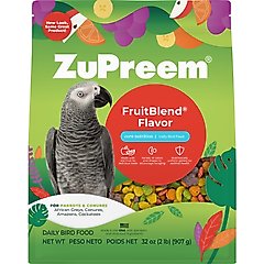 ZuPreem FruitBlend Flavor with Natural Flavors Daily Parrot & Conure Bird Food, 2-lb bag
