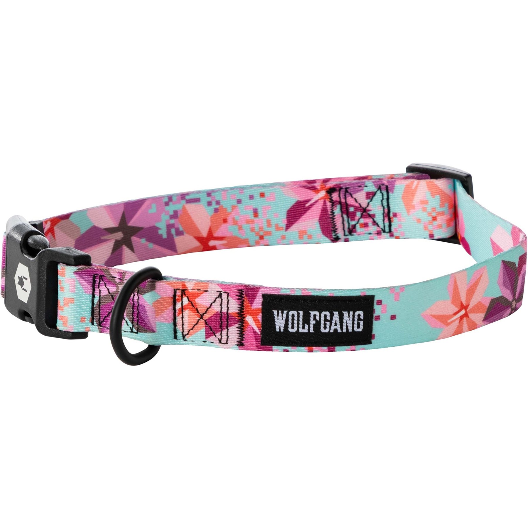 Wolfgang Heavy Duty DigiFloral Adjustable Dog Collar with Quick Release, Medium: 12 to 18-in neck, 1-in wide
