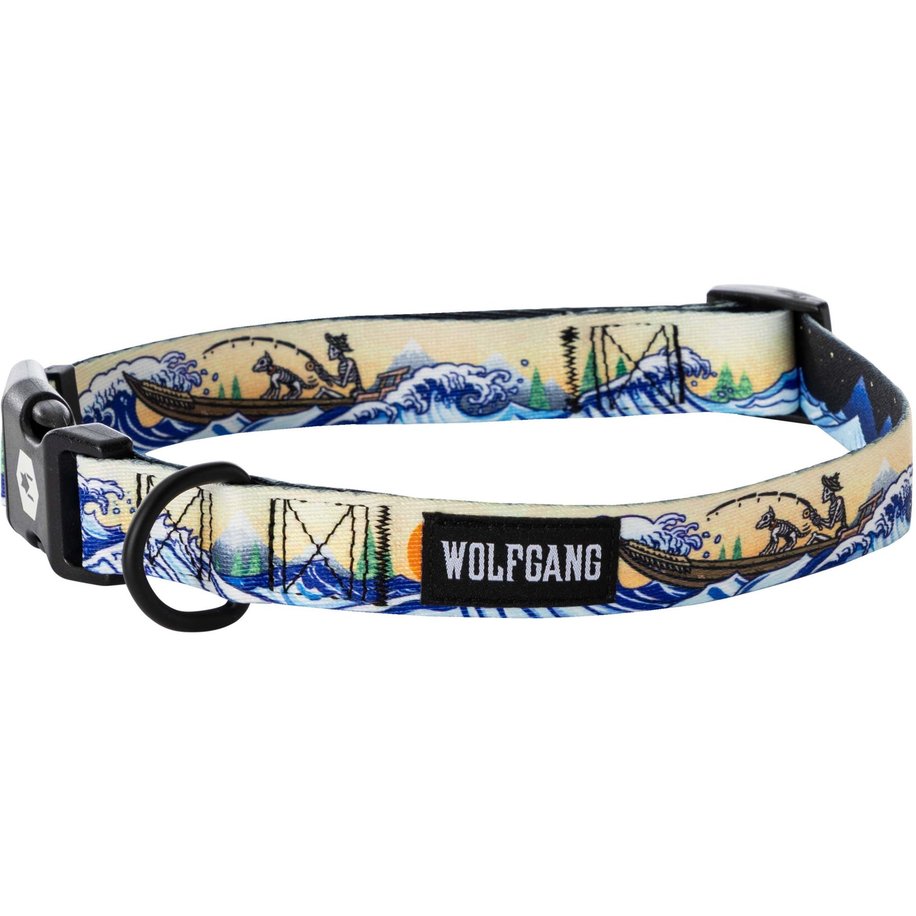 Wolfgang Heavy Duty MountainWave Adjustable Dog Collar with Quick Release, Small: 8 to 12-in neck, 5/8-in wide