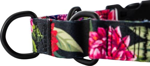 Show full view: Wolfgang Heavy Duty DarkFloral Martingale Dog Collar with Quick Release, Medium: 12 to 18-in neck, 1-in wide slide 6 of 7