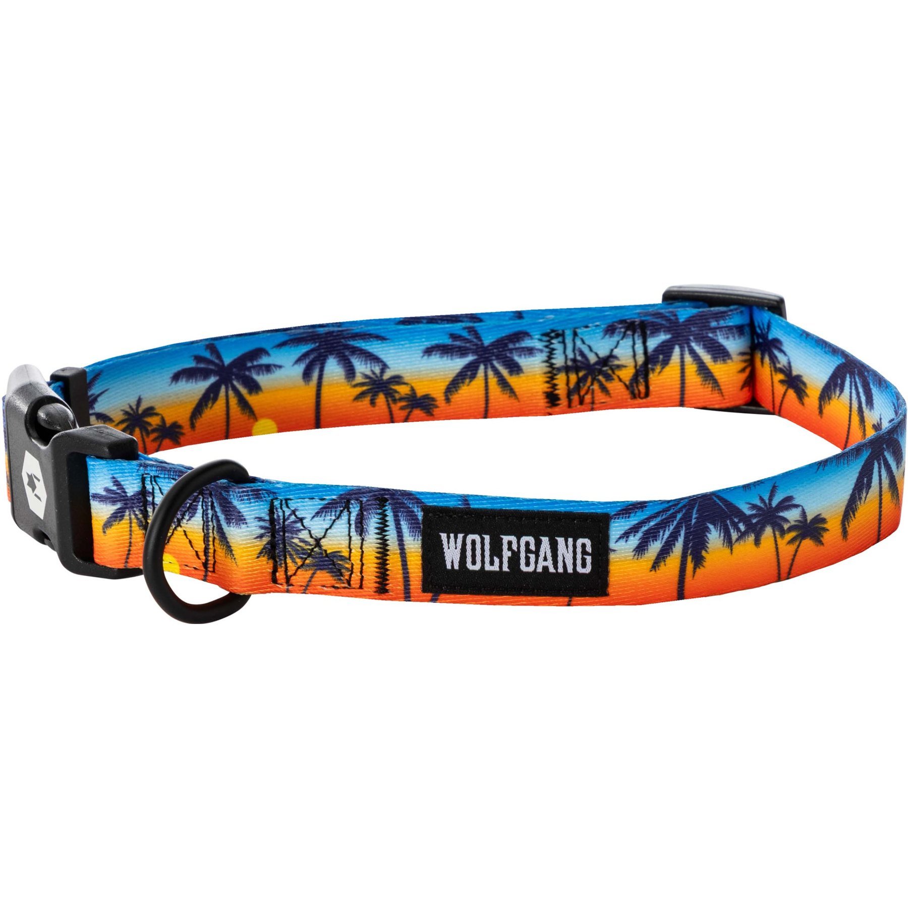 Wolfgang Heavy Duty SunsetPalms Adjustable Dog Collar with Quick Release, Medium: 12 to 18-in neck, 1-in wide
