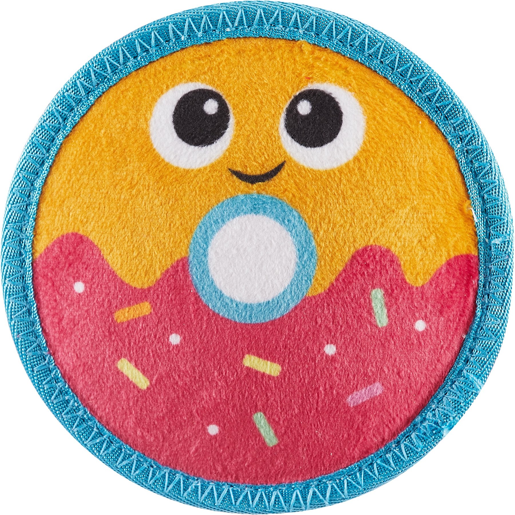 Outward Hound Tough Skinz Donut Squeaky Dog Toy, Multicolor, Small