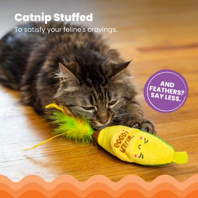 Show full view: Catstages Peelin' Good Banana Kicker Dental Cat Plush Toy with Catnip, Yellow slide 4 of 10