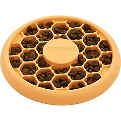 Catstages Non-Skid Slow Feeder Cat Bowl, Orange, 0.5-cup