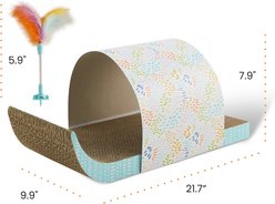 Catstages Cat Scratcher with Feather Spring Toy & Removable Tunnel Cat Toy slide 2 of 7