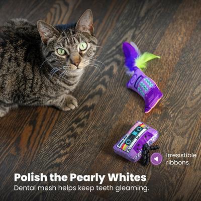 Show full view: Catstages So Meowsome 90s Themed Blend Cat Plush Toy with Catnip, 3 count, Multicolor slide 6 of 9