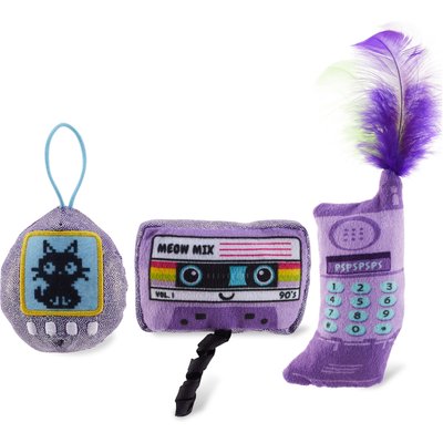 Catstages Catstages So Meowsome 90s Themed Blend Cat Plush Toy with Catnip, 3 count, Multicolor