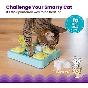 Catstages Kitty Cube Cat Treat Puzzle Toy, Blue