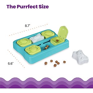 Catstages Kitty Cube Cat Treat Puzzle Toy, Blue