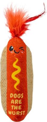 CATSTAGES Hot Dog Themed Stuffed Kicker & Dental Cat Toy with