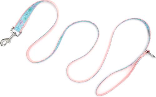 Show full view: The Worthy Dog Starfish Floral Dog Leash, Blue, Large: 5-ft long, 1-in wide slide 3 of 4