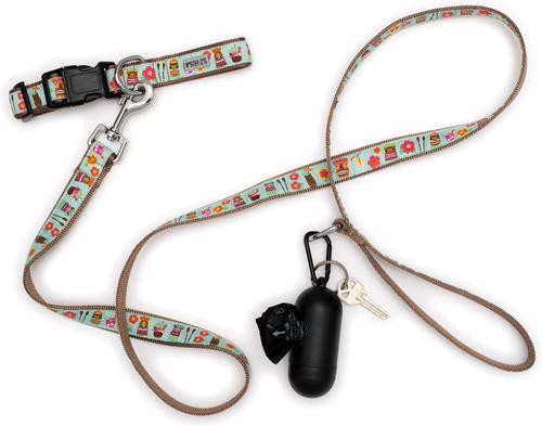 Show full view: The Worthy Dog Tiki Time Dog Collar, Blue, Large: 14 to 20-in neck, 1-in wide slide 3 of 3