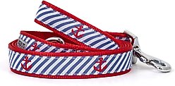 The Worthy Dog Navy Stripe Anchors Dog Leash, Navy, Small: 5-ft long, 5/8-in wide