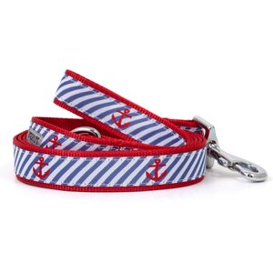 The Worthy Dog Navy Stripe Anchors Dog Leash, Navy, Large: 5-ft long, 1-in wide