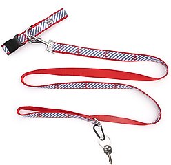 The Worthy Dog Navy Stripe Anchors Dog Leash, Navy, Small: 5-ft long, 5/8-in wide slide 2 of 4
