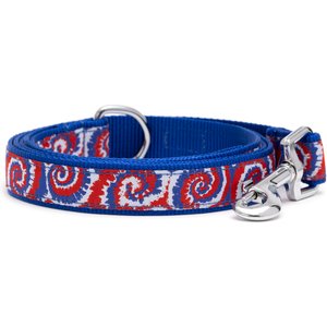 The Worthy Dog Kaleidoscope Dog Leash, Red/White/Blue, Small: 5-ft long, 5/8-in wide