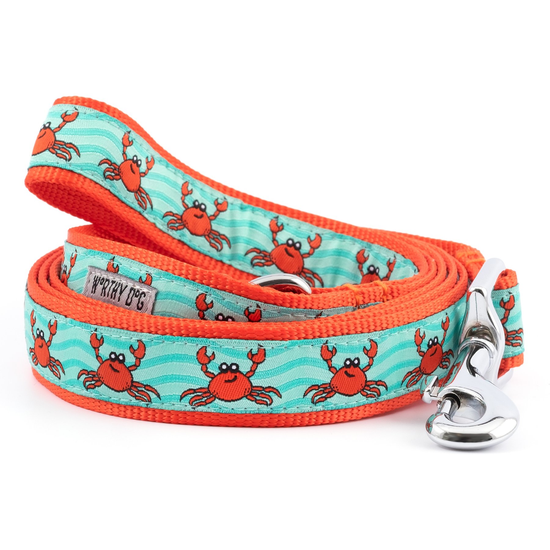 The Worthy Dog Crabs Dog Leash, Teal, Large: 5-ft long, 1-in wide