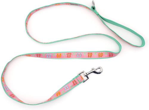 Show full view: The Worthy Dog Flip Flops Dog Leash, Pink, Small: 5-ft long, 5/8-in wide slide 4 of 5