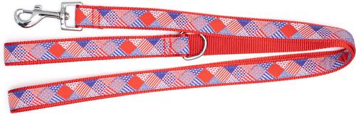 Show full view: The Worthy Dog Americana Dog Leash, Red/White/Blue, Large: 5-ft long, 1-in wide slide 3 of 4