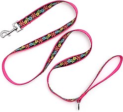 The Worthy Dog Blossoms Dog Leash, Black, Small: 5-ft long, 5/8-in wide slide 2 of 3