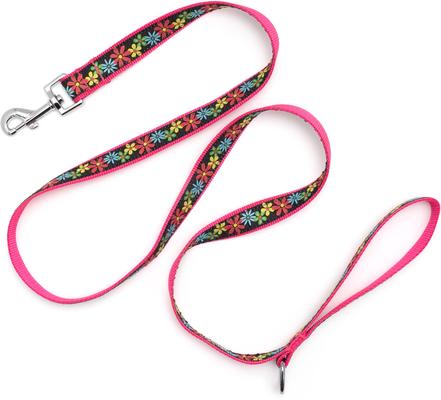 Show full view: The Worthy Dog Blossoms Dog Leash, Black, Small: 5-ft long, 5/8-in wide slide 3 of 3