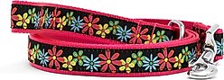 The Worthy Dog Blossoms Dog Leash, Black, Large: 5-ft long, 1-in wide