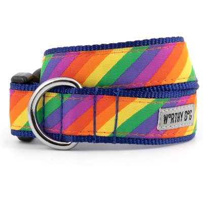 The Worthy Dog The Worthy Dog Rainbow Dog Collar, Multicolored, Medium: 11 to 17-in neck, 1-in wide