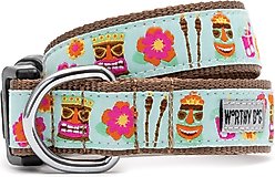 The Worthy Dog Tiki Time Dog Collar, Blue, Small: 8 to 14-in neck, 5/8-in wide