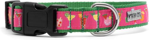 Show full view: The Worthy Dog Summer Cheer Dog Collar, Fuchsia, Medium: 11 to 17-in neck, 1-in wide slide 2 of 3