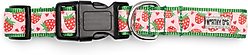 The Worthy Dog Strawberries Dog Collar, Pink, Medium: 11 to 17-in neck, 1-in wide slide 2 of 3