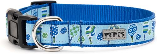 Show full view: The Worthy Dog Pickleball Dog Collar, Blue, Large: 14 to 20-in neck, 1-in wide slide 2 of 4