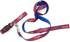 The Worthy Dog Preppy Bones Dog Collar, Red/White/Blue, Small: 8 to 14-in neck, 5/8-in wide slide 2 of 5