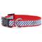 Show in main carousel: The Worthy Dog Navy Stripe Anchors Dog Collar, Navy, X-Large: 17 to 23-in neck, 1-in wide slide 2 of 5